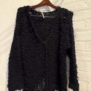 Free People Black Textured Cardigan